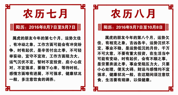 属虎的人2016年运势 属虎的人2016年运势