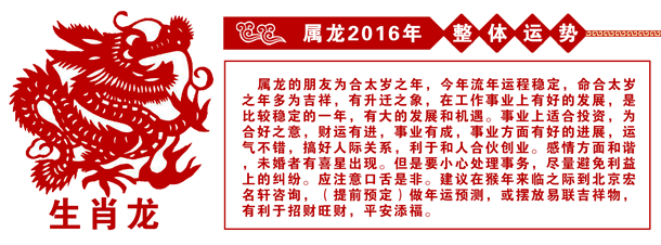 属龙的人2016年运势 属龙的人2016年运势