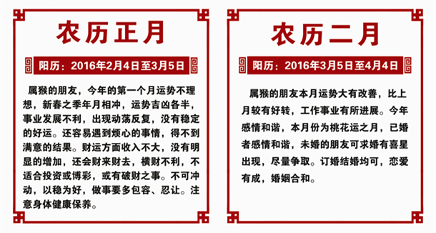 生肖猴2016年运势 生肖猴2016年运势